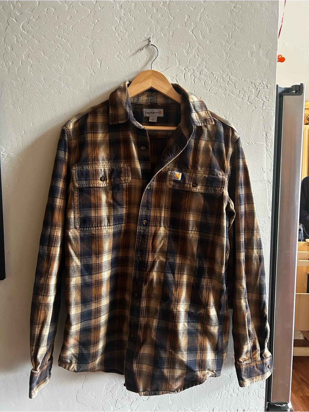Carhartt Men’s Brown Plaid Flannel Heavyweight Shirt